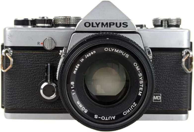 Olympus OM 1 Vintage 35mm SLR Film Camera with f/1.8 50mm Prime Lens (Renewed)