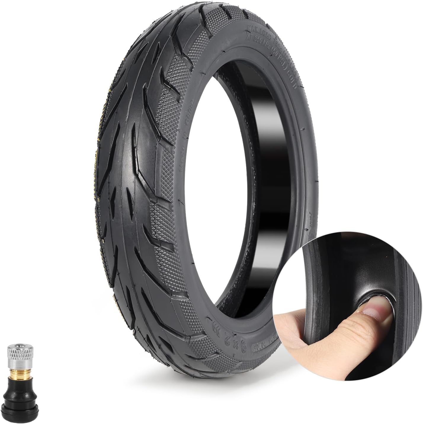 9x2 Rubber Self-sealing Tubeless Tire, 9 Inch Electric Scooter Tires with Live Glue Repairable for Electric/Mobility/Kick Scooter 1 Pack