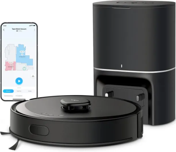 Tapo LiDAR Smart Navigation Robot Vacuum and Mop with Self-Emptying Dock, 5300Pa Max, 97%+ Dust Pickup Rate, Customizable Cleaning, Self-Charging, Compatible with Alexa & Google Home, RV30 Max Plus Vacuum w/ Self Empty Dock