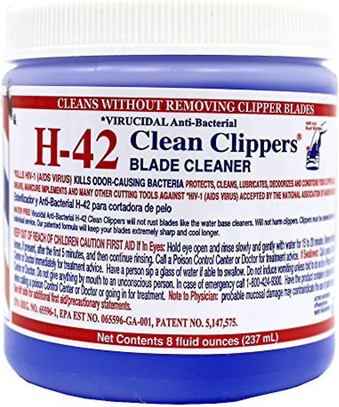 Clean Clippers Blade Cleaner Virucidal Anti-bacterial 8oz by H-42