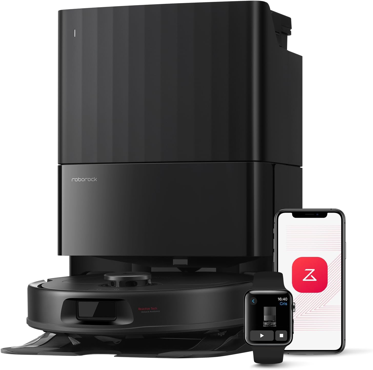 Qrevo Series Robot Vacuum and Mop, 8000Pa Suction, Upgraded from Qrevo S, Anti-Tangle Brushes, Smart Obstacle Avoidance, Auto Mop Washing, All-in-One Dock, 200RPM Spinning Mops, Black(QV 35A) QV 35A Black