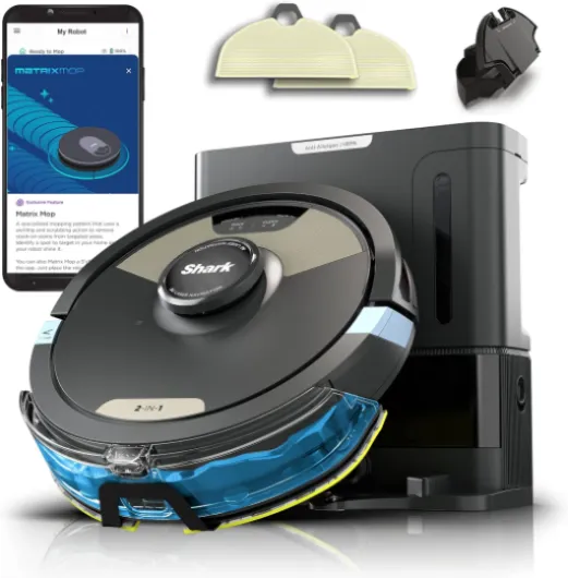 Robot Vacuum & Mop Combo, Powerful Suction, Matrix Plus, 60-Day Debris Capacity, HEPA Bagless Self Empty Base, Sonic Mopping, Home Mapping for Pet Hair - Carpets & Hardfloor, AV2610WA Wet and Dry Self-Empty (Gold/Black)