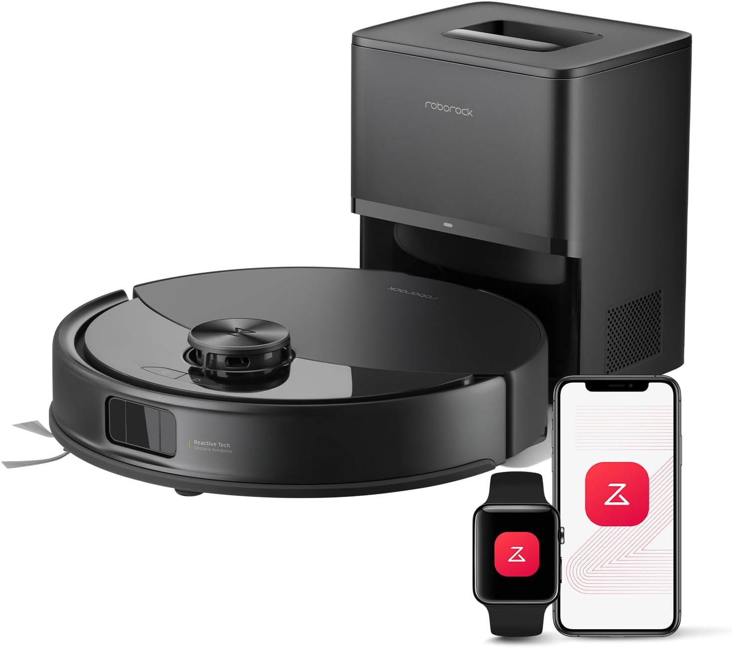 Q10 S5+ Robot Vacuum and Mop, 10,000Pa Suction, Upgraded from Q8 max+, 70 Days Self-Emptying, Obstacle Avoidance, Sonic Mopping, Dual Anti-Tangle Design, Auto Mop Lifting, Ideal for Pet Hair Q10 S5+ (Black)