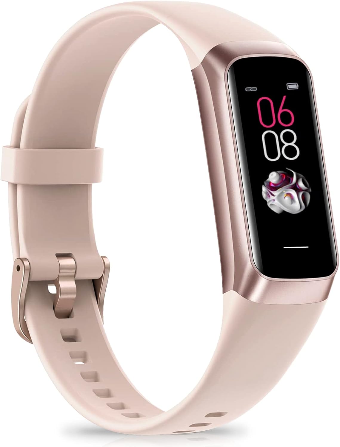 Fitness Tracker with 24/7 Heart Rate Blood Oxygen Sleep Monitor, 1.1" AMOLED Touch Screen Activity Tracker Smart Watches, IP68 Waterproof Step Counter Pedometer for Women Men pink