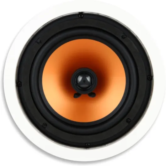 M-8C 2-Way in-Ceiling Round Speaker, 9.4" Cutout Diameter, Whole House Audio, Home Theater, Indoor or Covered Outdoor, 8" Woofer, 1" Tweeter, White, Paintable, Each 8-Inch In-Ceiling