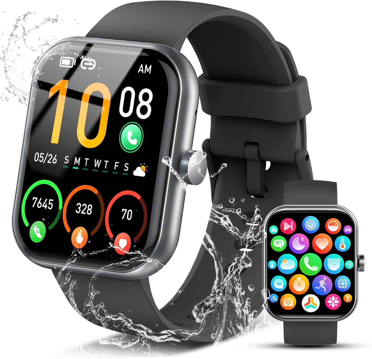 Smart Watch for Men Women, 1.96" HD Fitness Tracker Running Watch (Answer/Make Call), IP68 Waterproof,Pedometer, Sleep/Step/Activity/Heart Rate Monitor,110+ Sport Mode Smartwatch for iOS Android Phone