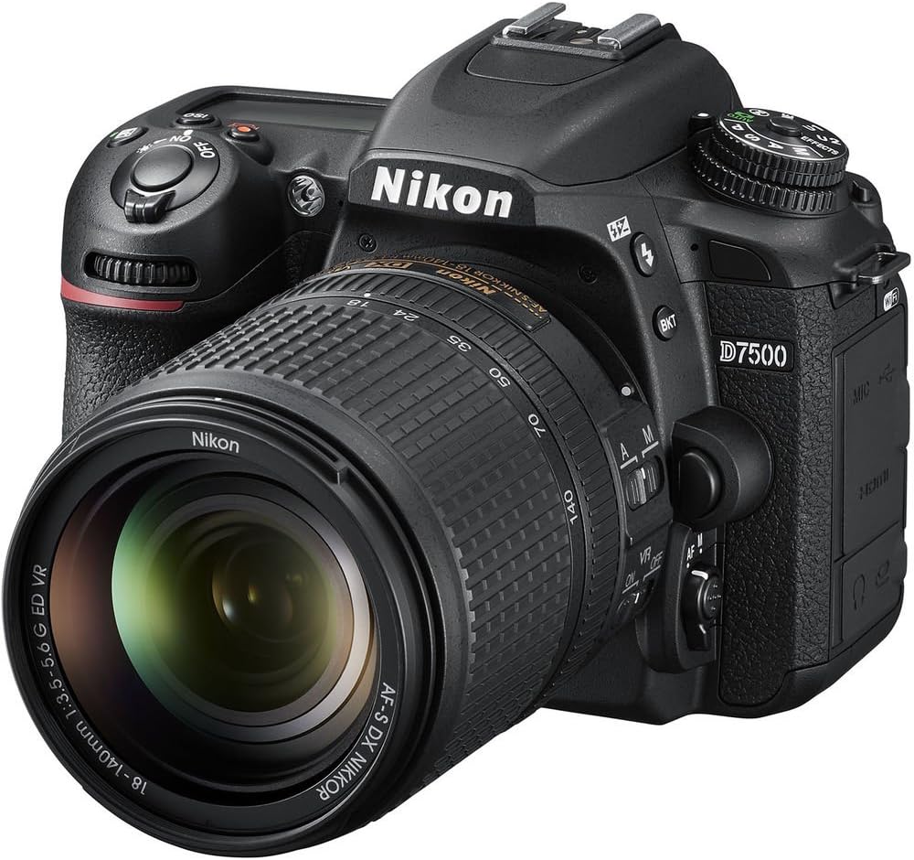 D7500 20.9MP DSLR Camera with AF-S DX NIKKOR 18-140mm f/3.5-5.6G ED VR Lens, Black Black w/ 18-140mm VR Lens Base
