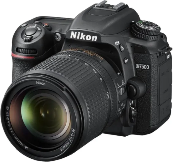 D7500 20.9MP DSLR Camera with AF-S DX NIKKOR 18-140mm f/3.5-5.6G ED VR Lens, Black Black w/ 18-140mm VR Lens Base