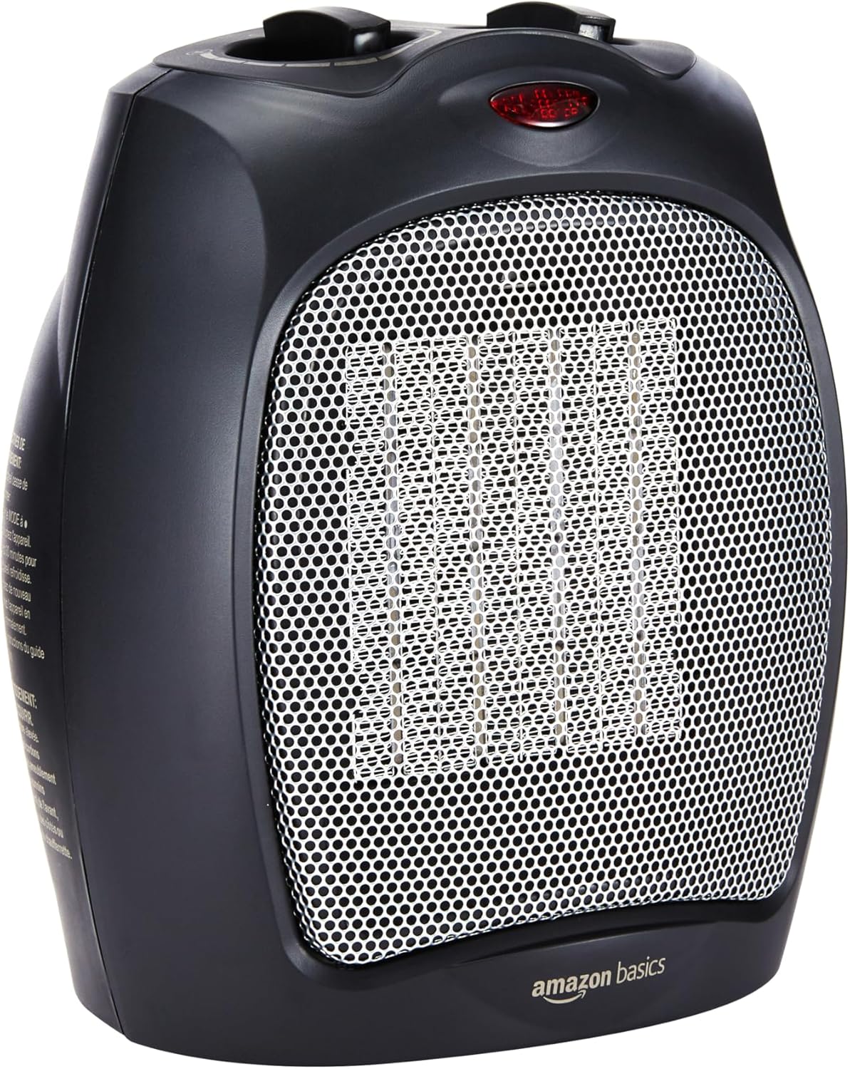 Ceramic Space Heater, Portable Indoor Heating Solution, With Overheat and Tip-Over Protection, Thermostat, Non-Oscillating, 1500W, 7.52"D x 6.34"W x 9.45"H, Black Non-oscillating black