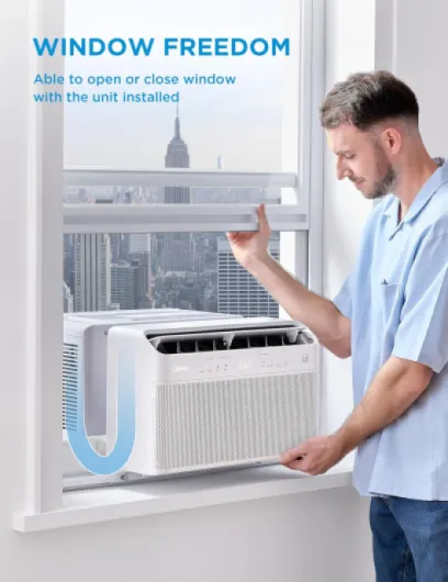 10,000 BTU U Shaped Smart Inverter Window Air Conditioner - Cools 450 Sq Ft, Ultra Quiet with Open Window Flexibility - Alexa/Google Assistant Compatible - 35% Energy Savings, Remote (Updated) 10,000 BTU (Updated)