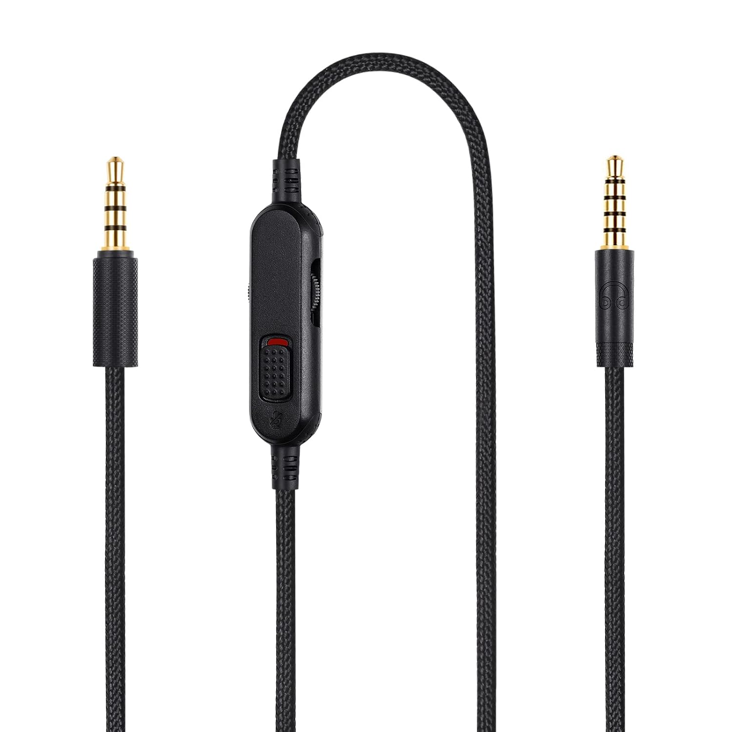 G Pro X Cord, Detachable Gaming Headset Cable Replacement for Logitech G Pro / G433 / G233, 3.5mm(1/8") Nylon Braided Wire with Inline Mute Switch and Volume Controller, 6ft Long Mute and Vol Controller