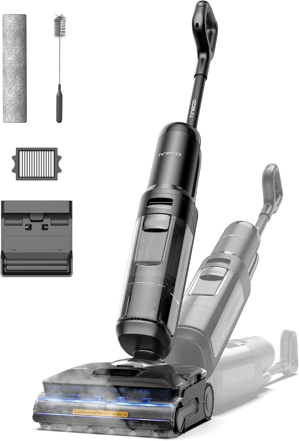 Floor One S7 Stretch Steam Cordless Wet Dry Vacuum Steam Mop All-in-One, 320℉ HyperSteam, 180° Lay-Flat, Anti-Tangle Design, FlashDry Self-Cleaning, Up to 75 Min Runtime