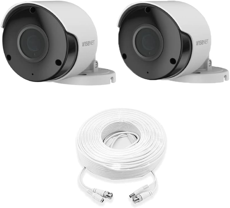 Wisenet SDC-89445BF/89447BF 5MP CCTV Surveillance Weatherproof Bullet Security Camera 82ft 3.6mm Lens 104° Wide Angle Compatible with SDH-B84045BF; SDH-C84085BF; SDH-C85127