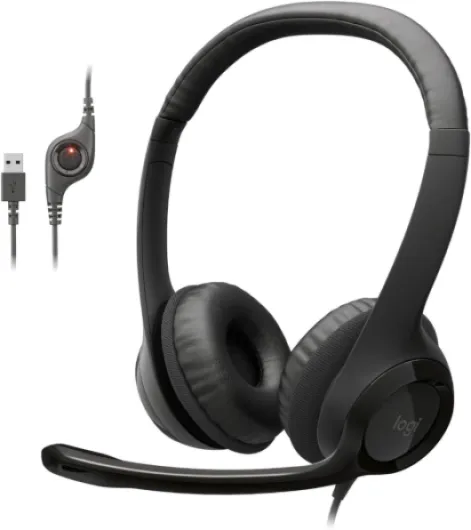 H390 Wired Headphones with Mic, USB-A Headset with Microphone for PC, Noise Cancelling Microphone for Video Meetings, Music, Gaming - Black USB-A Black 1 Pack