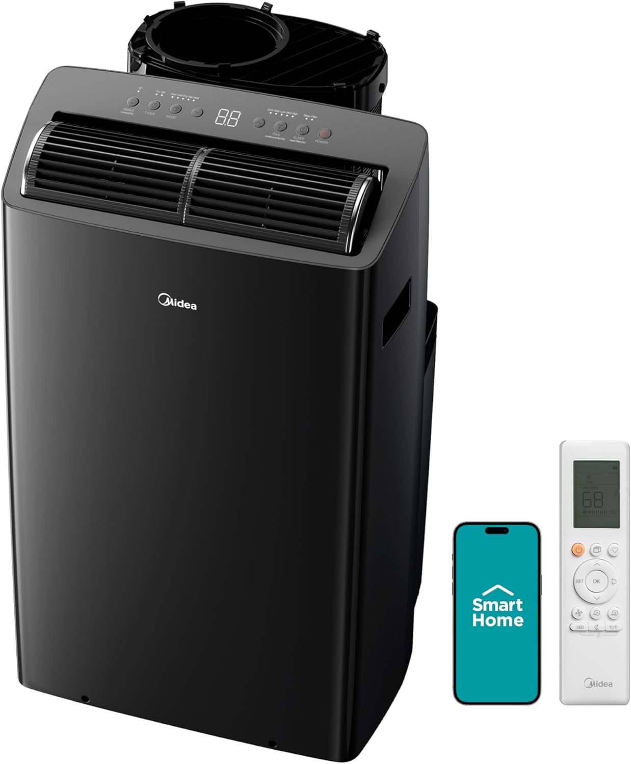 Duo 14,000 BTU (12,000 BTU SACC) High Efficiency Inverter Ultra Quiet Portable Air Conditioner, with Heat up to 550 Sq - Ft., Works with Alexa/Google Assistant, with Remote Control & Window Kit