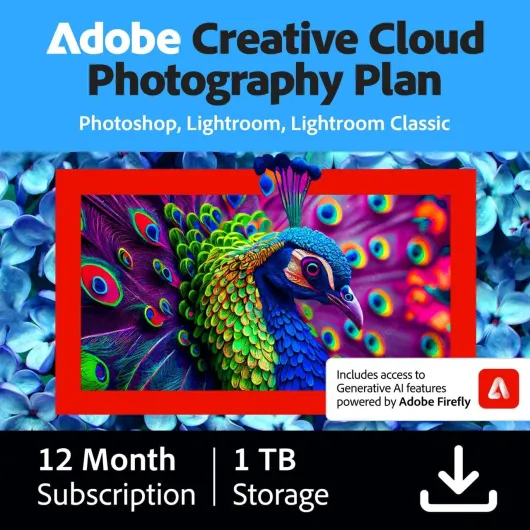 Creative Cloud Photography Plan 1TB (Photoshop + Lightroom) - 12-month Subscription with auto-renewal Auto-Renewing Subscription Creative Cloud 1TB