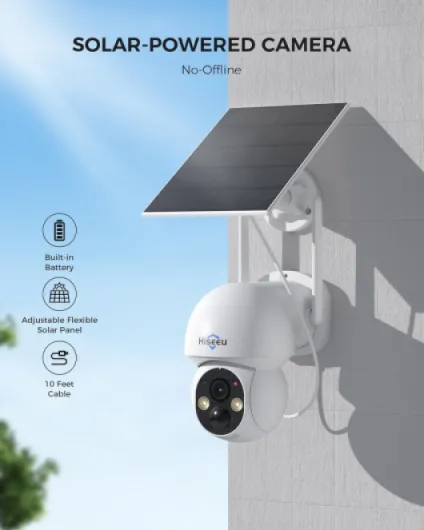 Solar Camera Wireless Outdoor, Home Security Camera System, 2.4G & 5G WiFi, Solar-Powered 4MP 4 Cam-Kit, Color Night Vision, 360° View, Pan & Tilt, 1TB HDD Local Recording, No Subscription Solar System W/1T