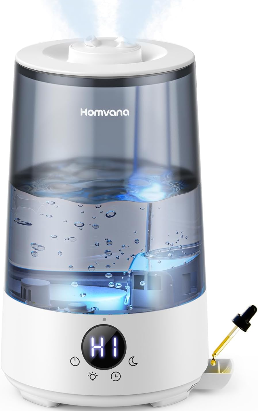 Humidifiers for Bedroom Home, 3.6 L Cool Mist Top-Fill 34H Super Long Time, Quiet 23dB, Baby Humidifier, Oil Diffuser for Large Room, House, Plant, Nursery, Office, BPA FREE, Ultrasonic (Grey)