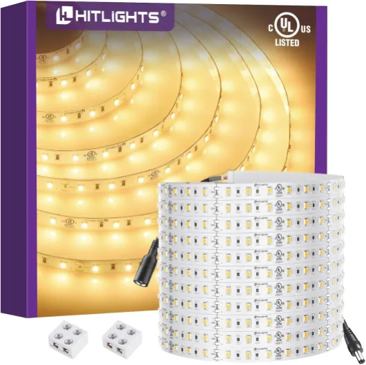 24V LED Strip Lights Warm White 3000K, 26.2ft Cuttable Tape Backed 3oz PCB, UL Listed, 1325 Lumen/m, CRI>95, IP20, Lighting for Bedroom, Kitchen, Under Cabinets (Power Source Not Included) 24V 26.2FT 3000K Indoor Use