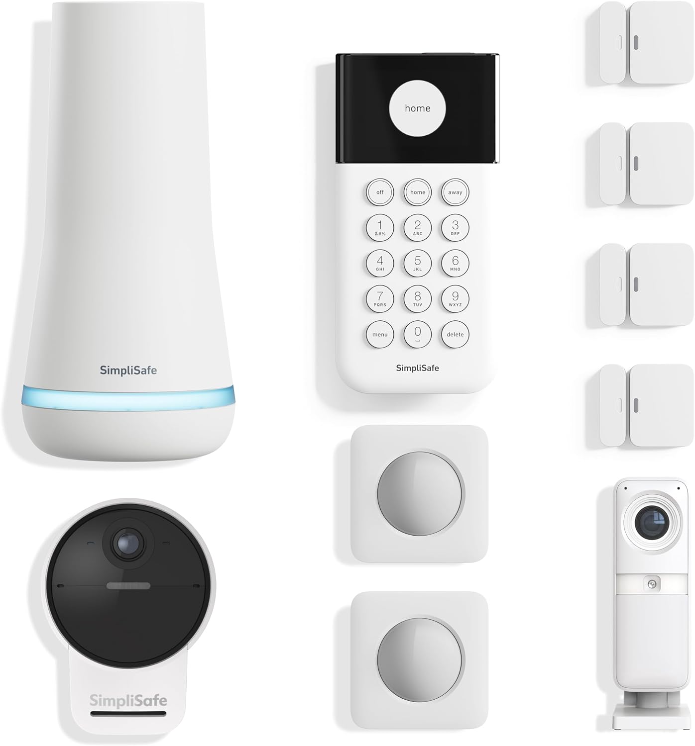 10 Piece Wireless Home Security System with Outdoor Camera- Optional 24/7 Professional Monitoring - No Contract - Compatible with Alexa and Google Assistant