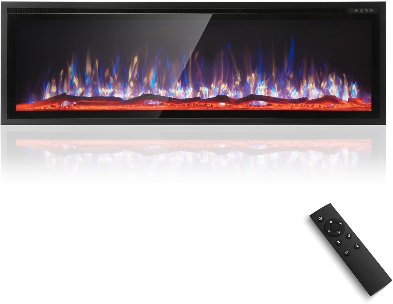 Sophia & William 60 Inch Electric Fireplace Wall Mounted, Fireplace Heater with Remote Control, Ultra Narrow Bezel for Living Room 60"-PRO