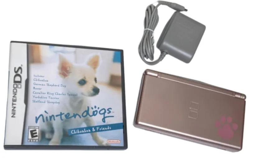 DS Lite Metallic Rose with Nintendogs Best Friends (NDS Pink Bundle)