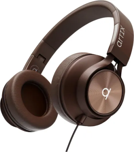 CL750 Over Ear Headphones Wired with Mic & Volume Control, Audio with 100% Noise Cancelling Computer Wired, Plug in for Laptop, Dj Corded Studio Headphones Mocha Mousse