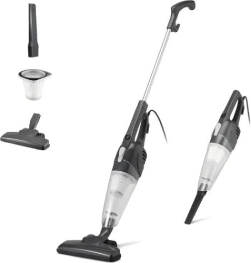 2-in-1 Corded Stick Vacuum Cleaner, Convertible to Handheld, Lightweight (3.9 LBS), with Washable HEPA Filter, Crevice Tools, 0.5L Dust Cup, 19.7-Ft Cord, 300W, Black Vacuum Cleaner Only