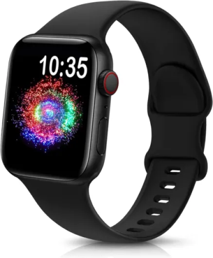 Sport Band Compatible with Apple Watch Bands 38mm 40mm 41mm 42mm 44mm 45mm 46mm 49mm, Soft Silicone Strap Compatible for Apple Watch Series 11 10 9 Ultra SE 8 7 6 5 4 3 Men Women Black Black 38/40/41/42mm(Series 11 10)