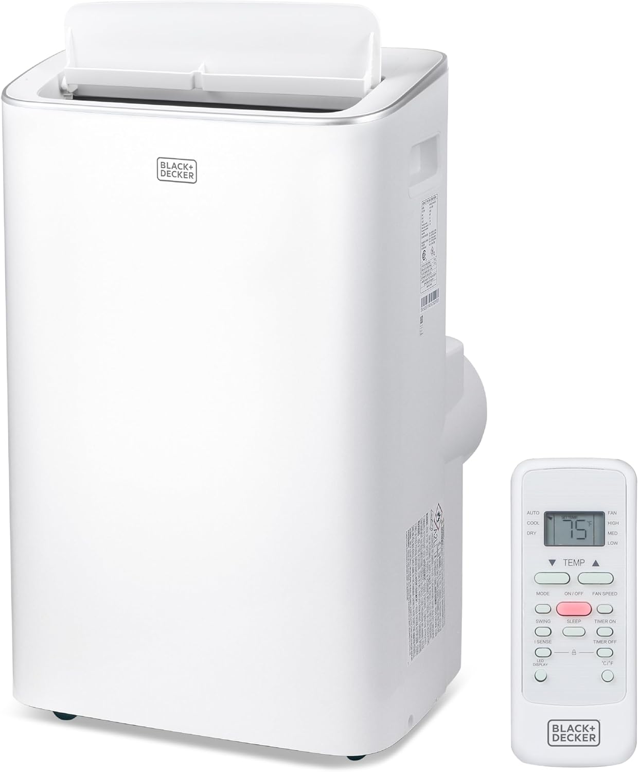 BLACK+DECKER Smart Portable Air Conditioner,12,000 BTU, for Rooms Up To 550 Sq - Ft., Portable AC with Inverter Compressor & Window Kit, BPACT08NM, White White - 12,000 BTU+Wifi