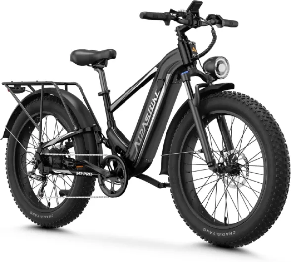 LEONX M2 Pro Electric Bike,1800W Motor Electric Bike for Adults, 26'' x 4.0'' Fat Tire Ebike with 48V 17.5AH Battery, 36MPH 85Miles Long Range Electric Mountain Bike, Up to 110 Nm Black Standard