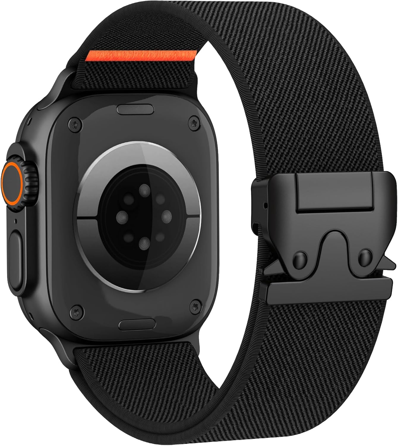 Elastic Sport Band for Apple Watch Ultra 3/2/1 Bands 49mm 46mm 45mm 44mm 42mm 41mm 40mm 38mm Men Women, Adjustable Parachute Buckle Nylon Fabric Wristband for iWatch Series 11 10 SE 9 8 7 6 5 4 3 Black 42mm(Series 3)/49mm/46mm/45mm/44mm