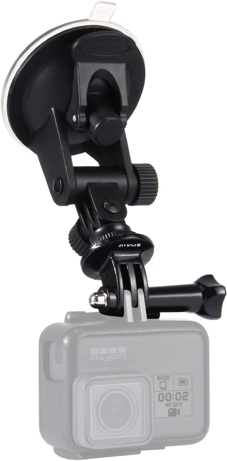 Suction Cup Mount for Gopro Car Mount, Adjustable Vehicle Window & Windshield Mount Holder, Compatible with GoPro Hero 12 11 10 9 8 7/Insta360 X3 x2/DJI OSMO Action Camera Mount 6.8cm/2.6inch Suction Cup