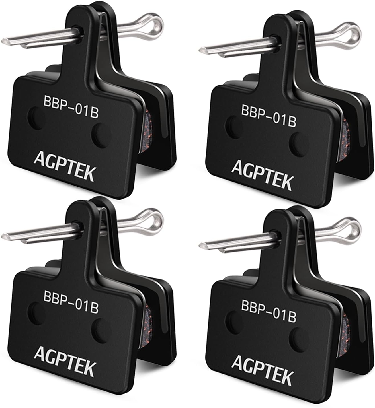 Bike Brake Pads, High-Performance Brake Pads, Disc Brake Pads & Spring (Semi-Metallic&Resin) for Mountain Bike Disc Brakes,Bike Pads Compatible with TRP Tektro Shimano Deore Br 4 Pairs-Black