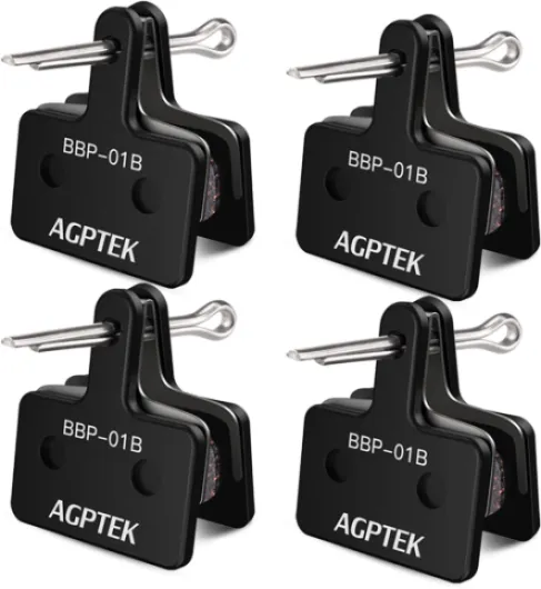Bike Brake Pads, High-Performance Brake Pads, Disc Brake Pads & Spring (Semi-Metallic&Resin) for Mountain Bike Disc Brakes,Bike Pads Compatible with TRP Tektro Shimano Deore Br 4 Pairs-Black