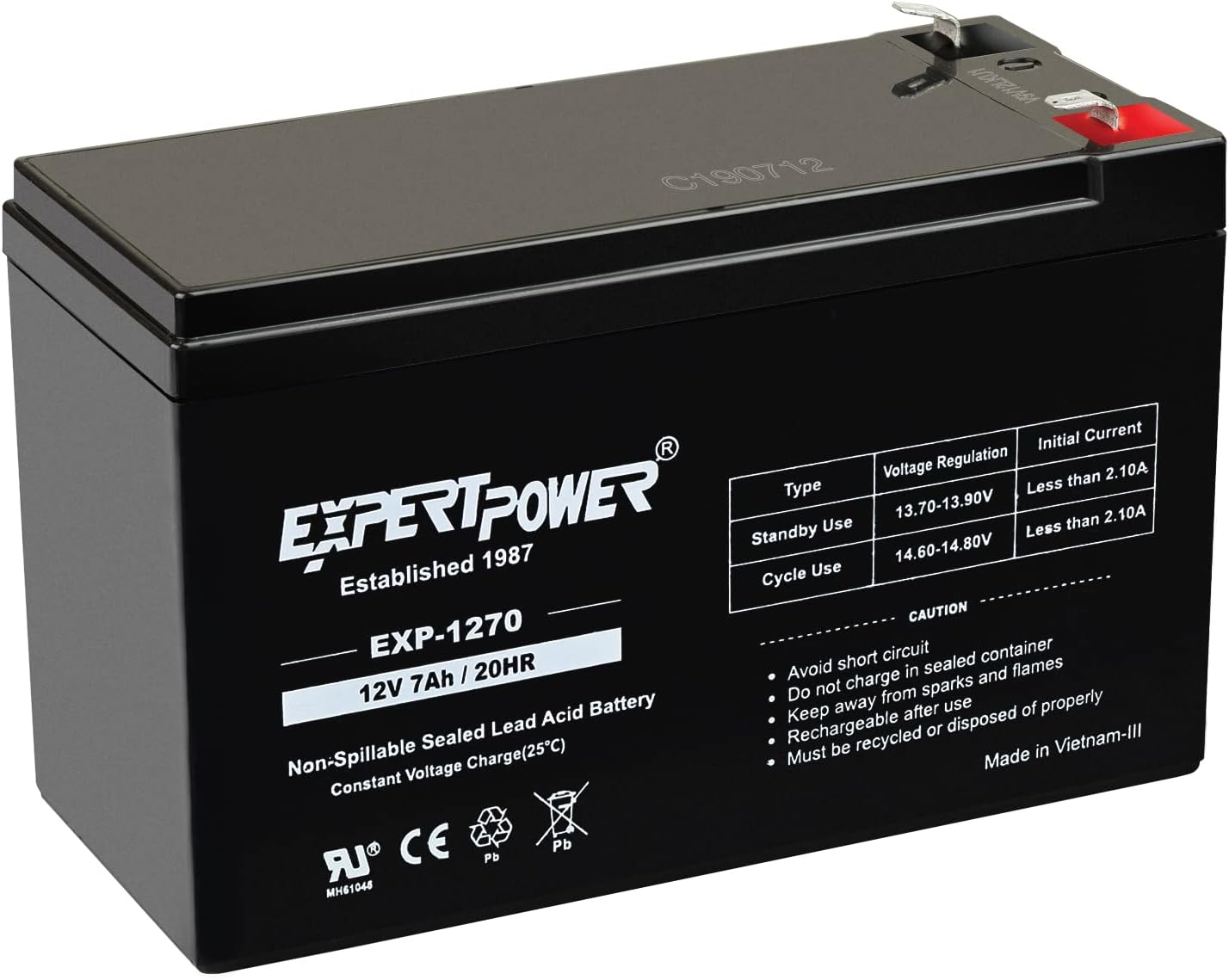12v 7ah Rechargeable Sealed Lead Acid Battery 1 Pack Battery