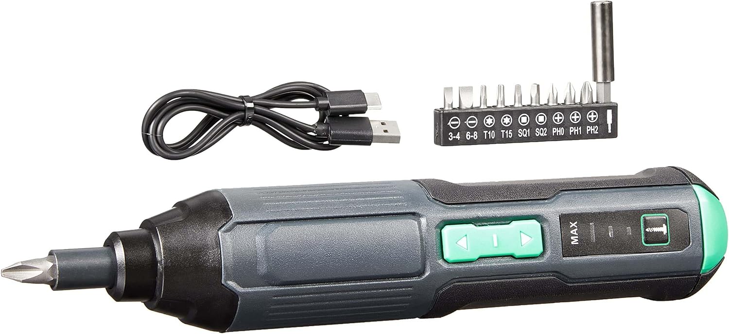 By SKIL 4V Cordless Stick Screwdriver with 10-Piece Bit Set and USB Cable Screwdriver, 10PC Bit Set