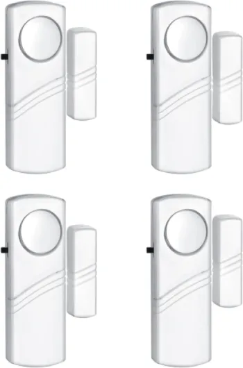Security Door Window Alarm, Wireless Sensor Door Window Burglar Alarm, Door Alarms for Kids Safety, Easy Installation Doorbell Alarms for Office House Window Pool (4 Pack)
