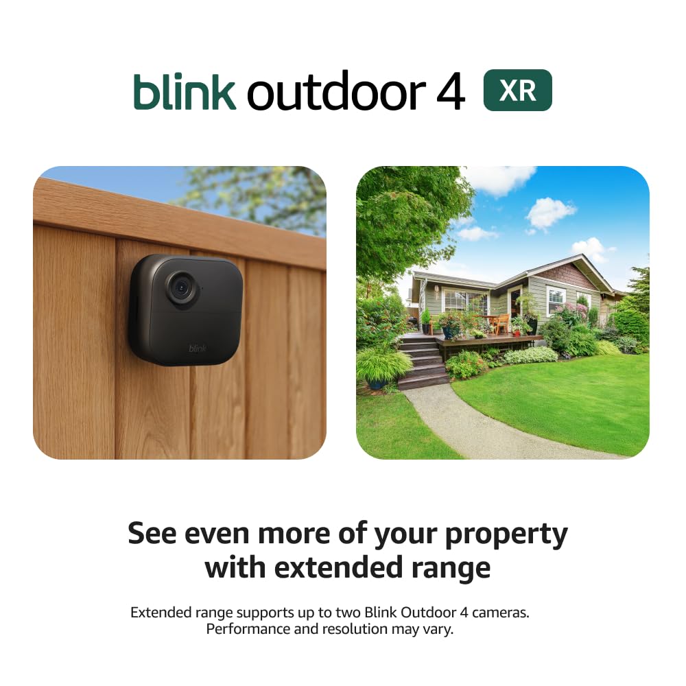 Outdoor 4 XR – two-year battery wireless camera with 4x security coverage, 1000 ft open-air range or 400 ft with typical use — 6 camera system Sync Module XR + Outdoor 4 6 Camera System