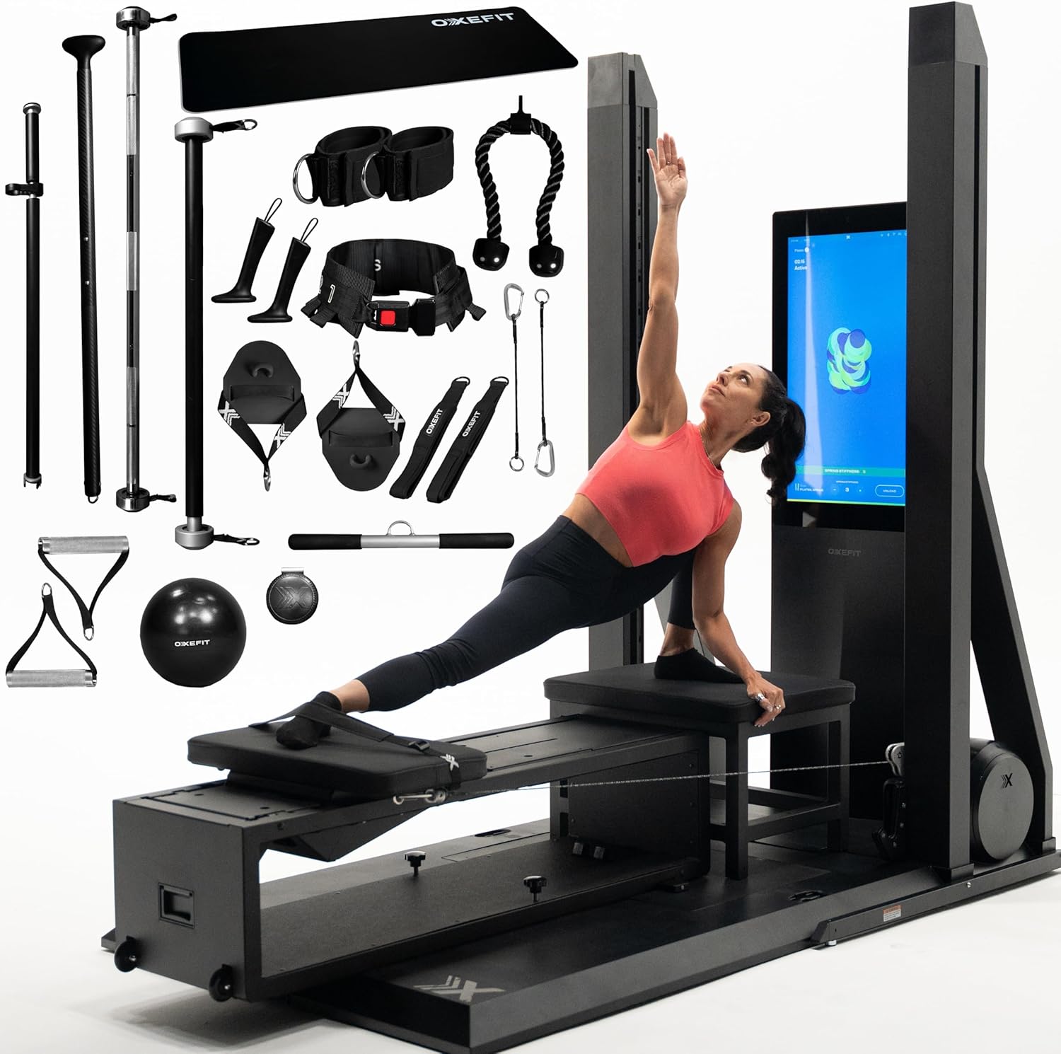 XS1 Peak Smart Home Gym – All-in-One Strength, Cardio & Pilates Machine with Adaptive Workouts, AI Training, Performance Tracking & Trainer-Led Classes Black