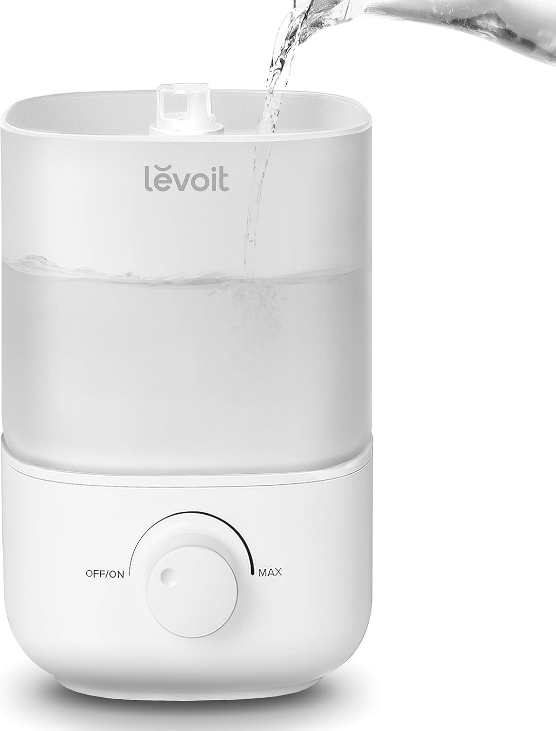 Top Fill Humidifiers for Bedroom, 2.5L Tank for Large Room, Easy to Fill & Clean, 28dB Quiet Cool Mist Air Humidifier for Home Baby Nursery & Plants, Auto Shut-off and BPA-Free for Safety, 25H White 2.5L Humidifier