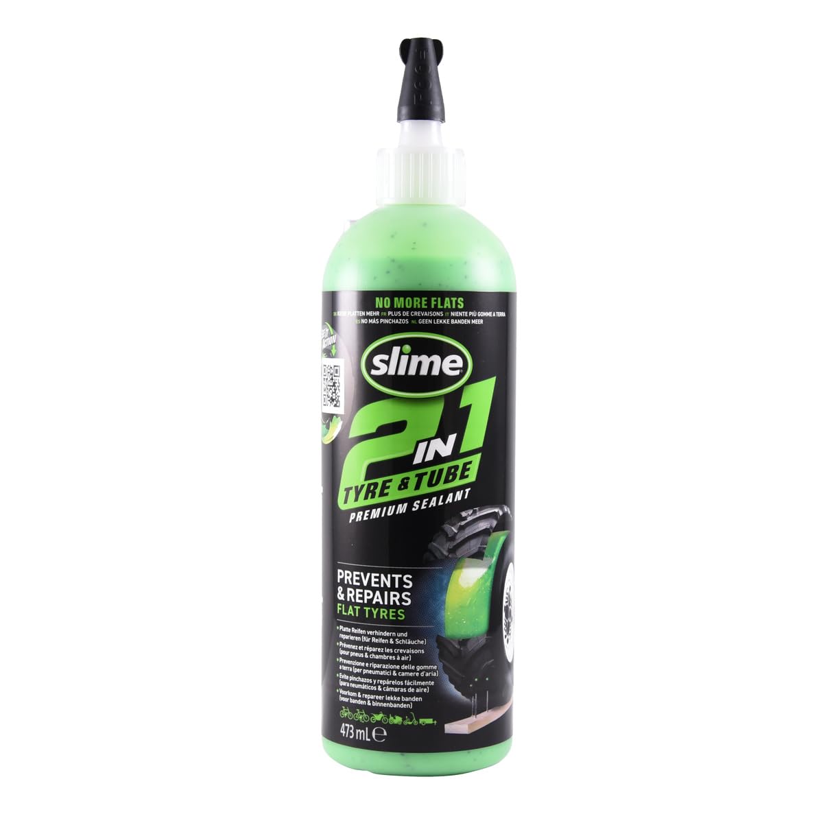 10193 Tire and Tube Sealant Puncture Repair Sealant, 2-in-1, Premium, Prevent and Repair, Suitable for Non-Highway Tires and Tubes, Non-Toxic, Eco-Friendly, 16oz Bottle 16 oz
