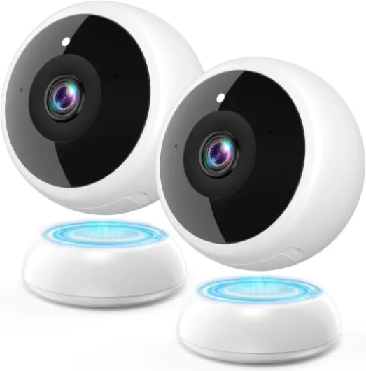 Magnetic Security Camera Wireless - 2Pack AI Motion Detection, 2K HD Video, Battery Powered, Ease of Setup, 2-Way Audio,IR Color Night Vision, Waterproof, Outdoor & Indoor Surveillance 2-Pack