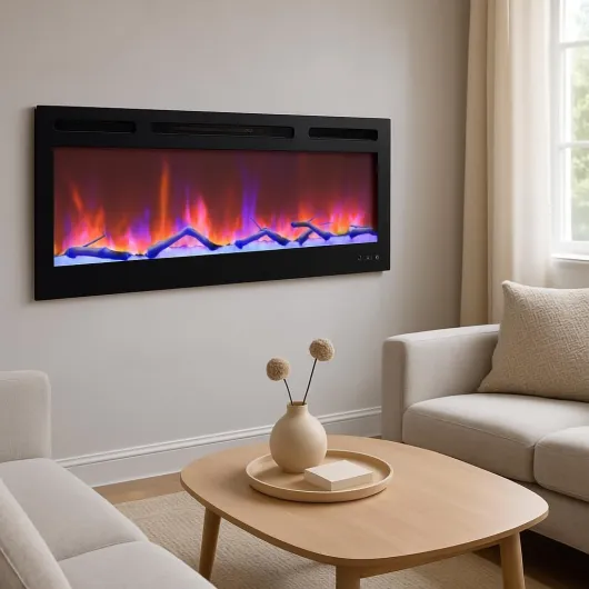 72" Fireplace Recessed, Wall Mounted and Fireplace, 13 Adjustable Flame 1500W, Touch Screen, 12H Timer Efficient 5,100 BTU Heating