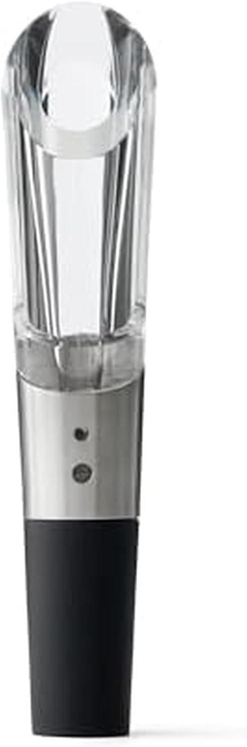W6127 Wine Aerator and Pourer, Clear and Stainless Steel Design, Easy to Use for Enhancing Wine Flavor and Smooth Pouring 33.8 fl oz Stainless