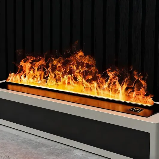 47.24in Water Vapor Electric Fireplace Color Flames Remote & Smart App Steam Fireplace Automatic Water Control Stainless Multicolor 47.24 in