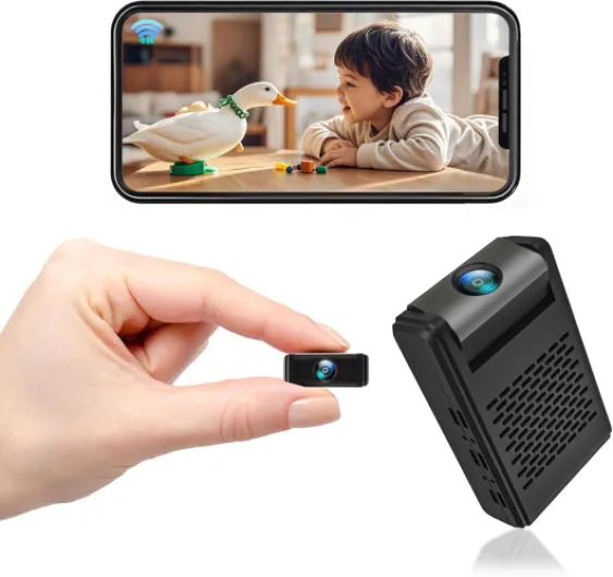 Mini Security Camera, Nanny Cam with 180°Rotating Lens, Free Cloud & SD Storage, 4K WiFi Wireless Surveillance, No WiFi Recording, Motion Detection, Auto Night Vision