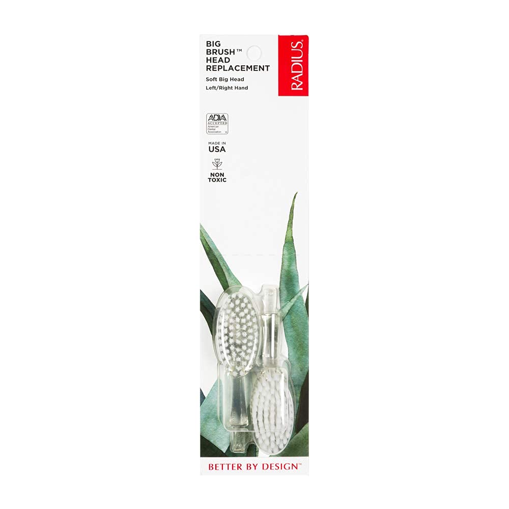 Toothbrush Replaceable Brush Heads 2-Count Improve Gum Health & Reduce Gum Issues - Soft Big Head - Pack of 1 Clear 1 Count (Pack of 1)