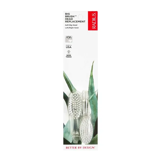 Toothbrush Replaceable Brush Heads 2-Count Improve Gum Health & Reduce Gum Issues - Soft Big Head - Pack of 1 Clear 1 Count (Pack of 1)