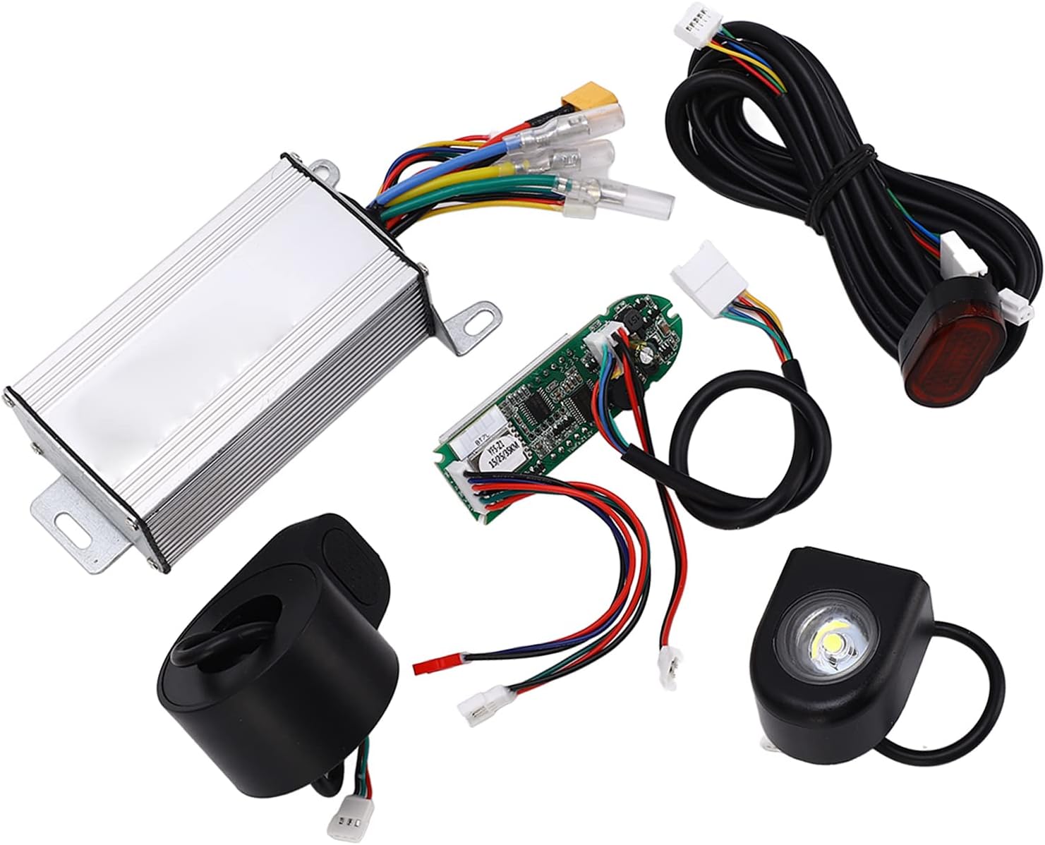 DC 36V 350W Eletric Scooter Controller with LCD Display, Electric Scooter Controller Kit E-Bike Conversion Kits with Circuit Board, Thumb Shifter, Tail Light and Headlight Fitting